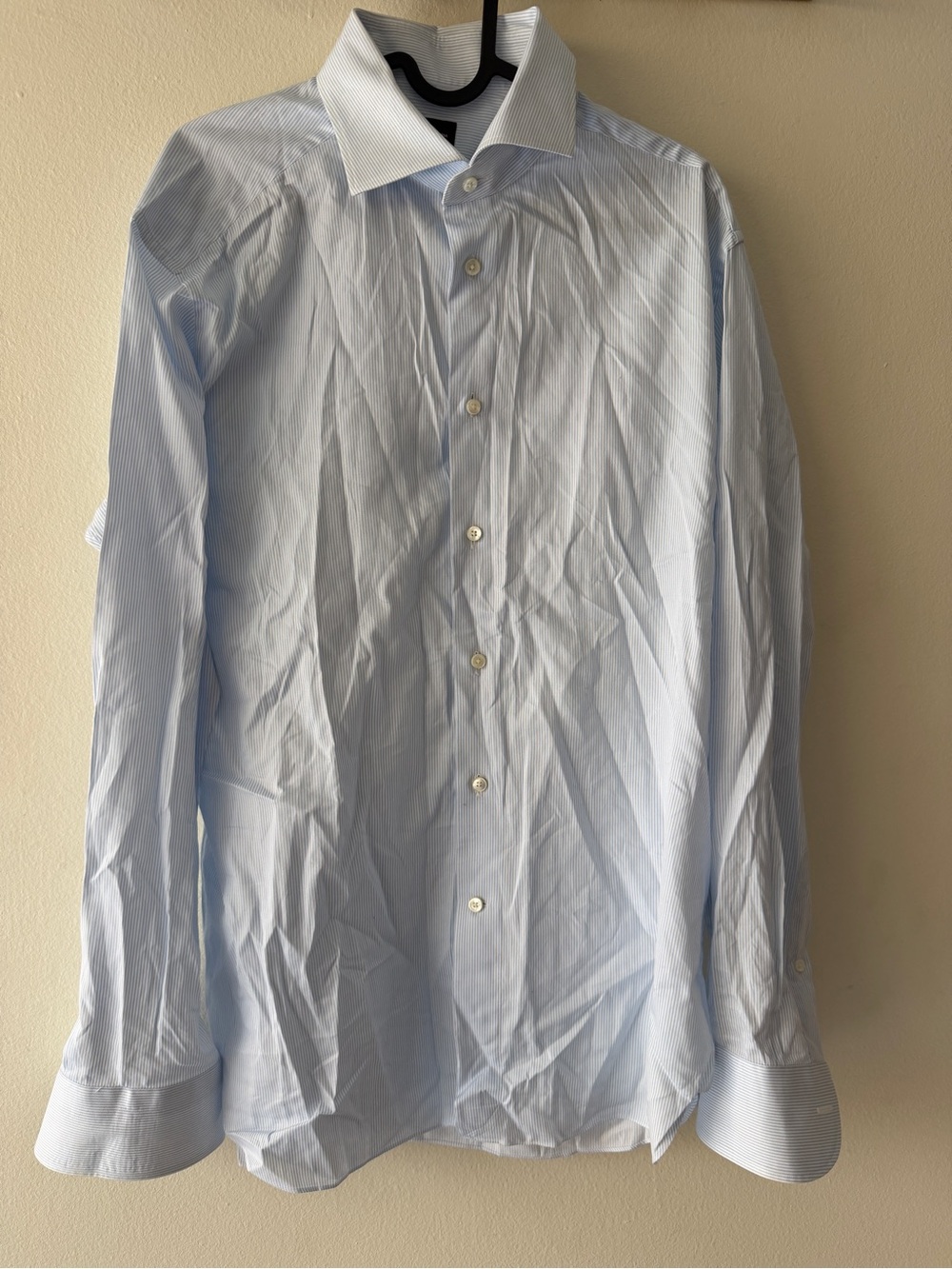 Ermenegildo Zegna Light Blue Pinstripe Dress Shirt